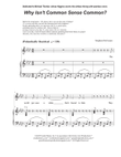 Why Isn't Common Sense Common? (Vocal solo)