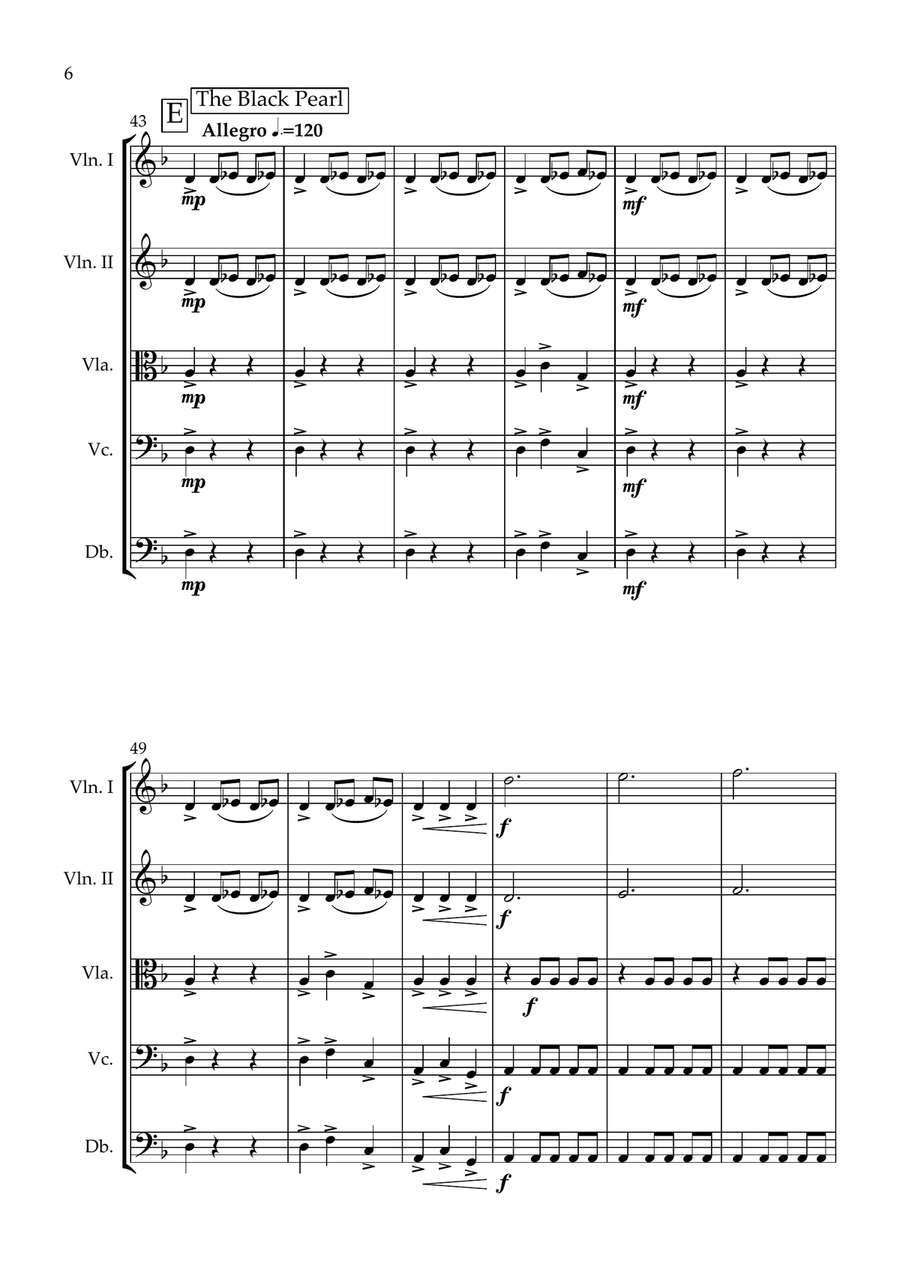 Pirates of The Caribbean Pirates of The Caribbean String Orchestra scores gallery preview page 6