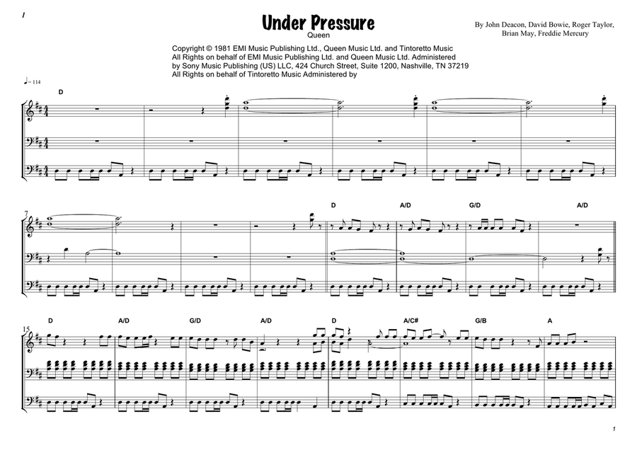 Under Pressure Under Pressure Piano scores gallery preview page 4