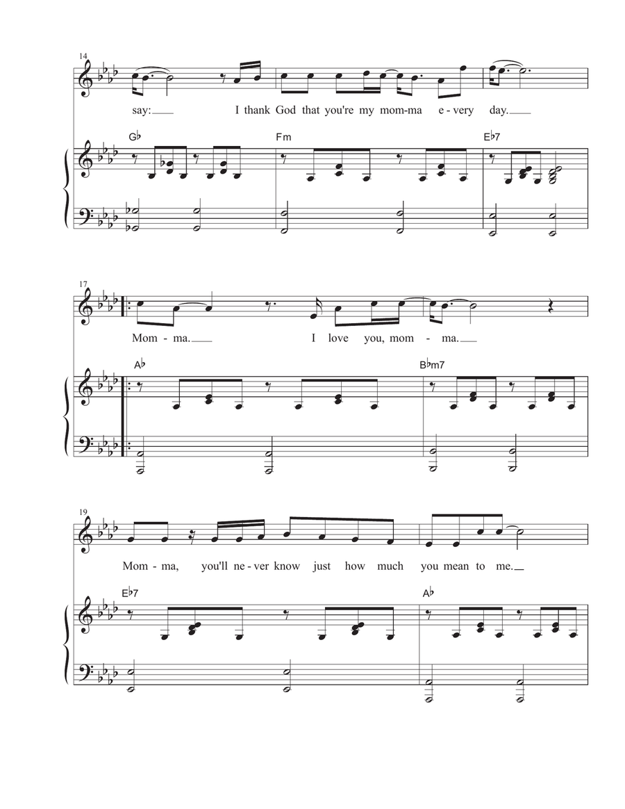 Momma (Vocal solo) Momma (Vocal solo) Piano, Vocal scores gallery preview page 3
