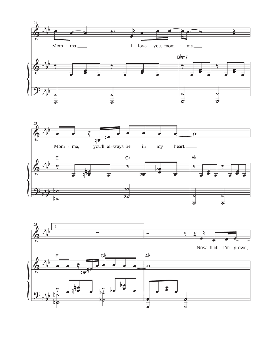 Momma (Vocal solo) Momma (Vocal solo) Piano, Vocal scores gallery preview page 4