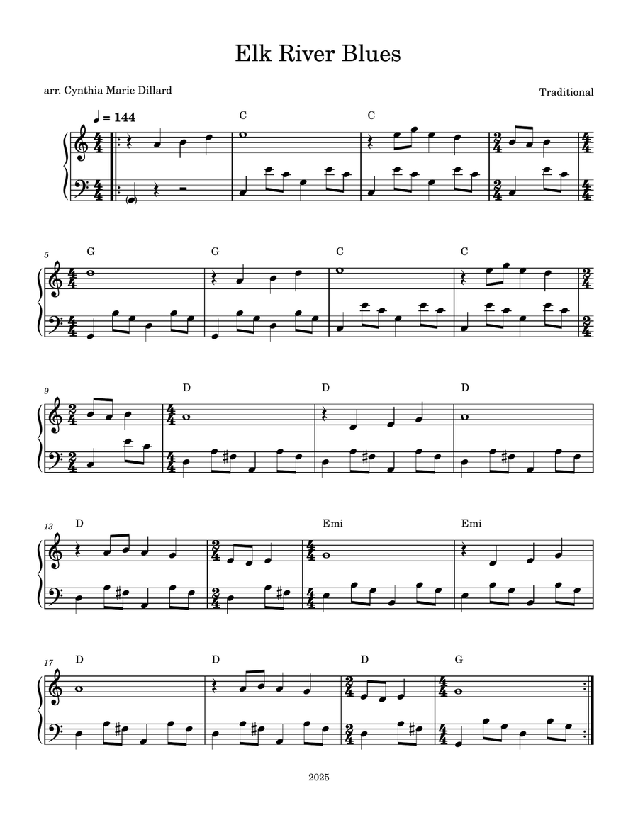 Elk River Blues Elk River Blues Piano Solo scores gallery preview page 1