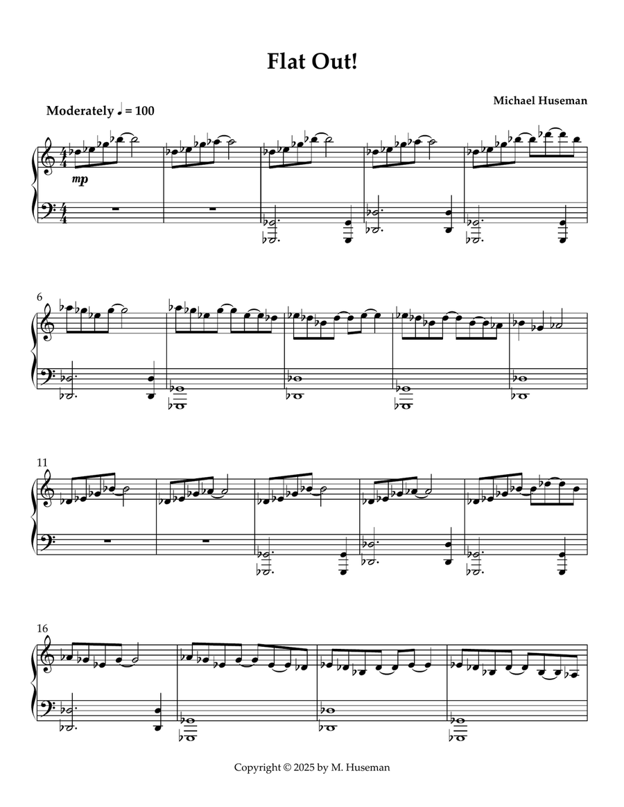 Flat Out! Flat Out! Piano Solo scores gallery preview page 1