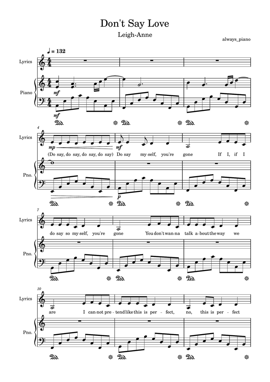 Don't Say Love Don't Say Love Piano Duet scores gallery preview page 1
