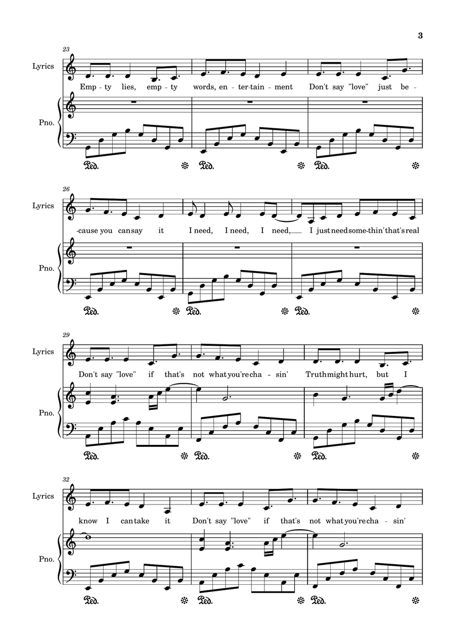 Don't Say Love Don't Say Love Piano Duet scores gallery preview page 3