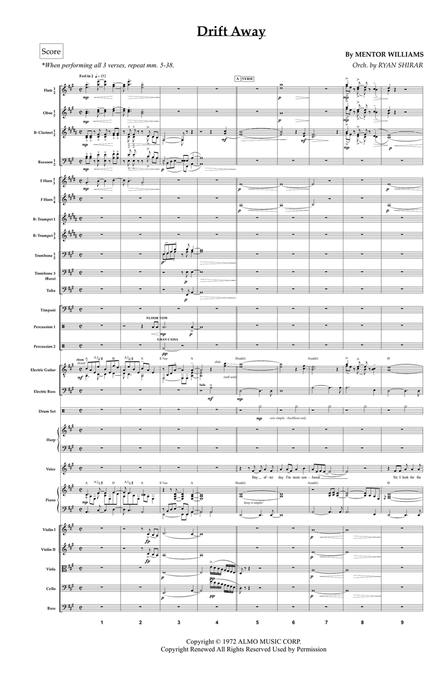Drift Away Drift Away Full Orchestra scores gallery preview page 1