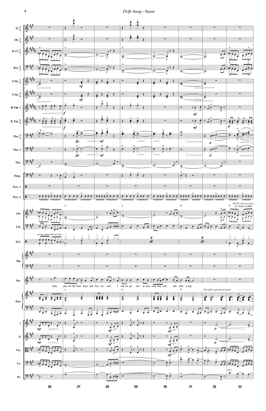 Drift Away Drift Away Full Orchestra scores gallery preview page 4