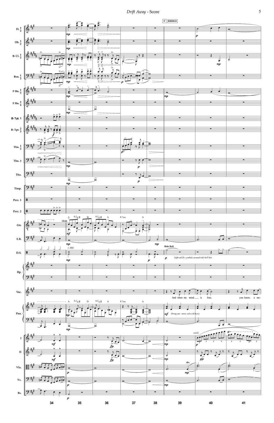 Drift Away Drift Away Full Orchestra scores gallery preview page 5