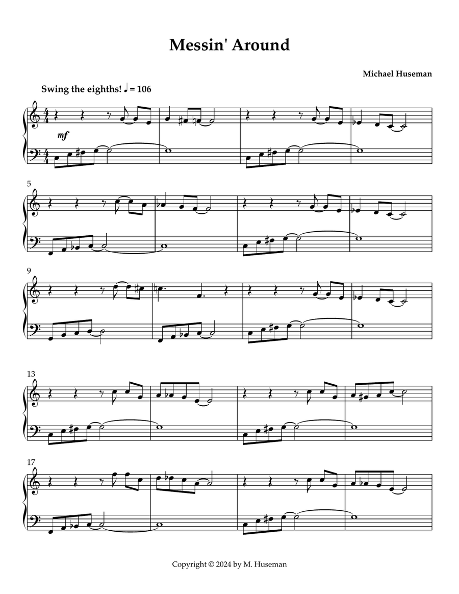 Messin' Around Messin' Around Piano Solo scores gallery preview page 1