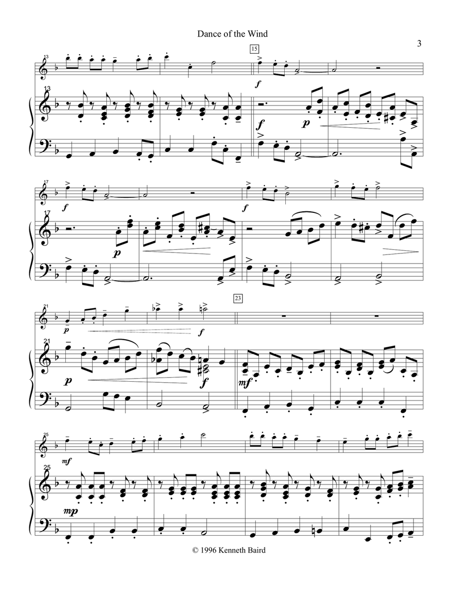 Artistic Solos for Flute and Piano - Piano Accompaniment Only Chamber Music scores gallery preview page 3