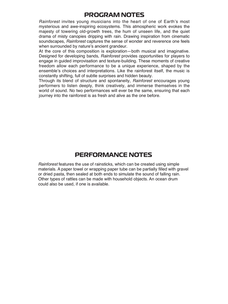 Rainforest - Conductor Score (Full Score) Concert Band scores gallery preview page 2
