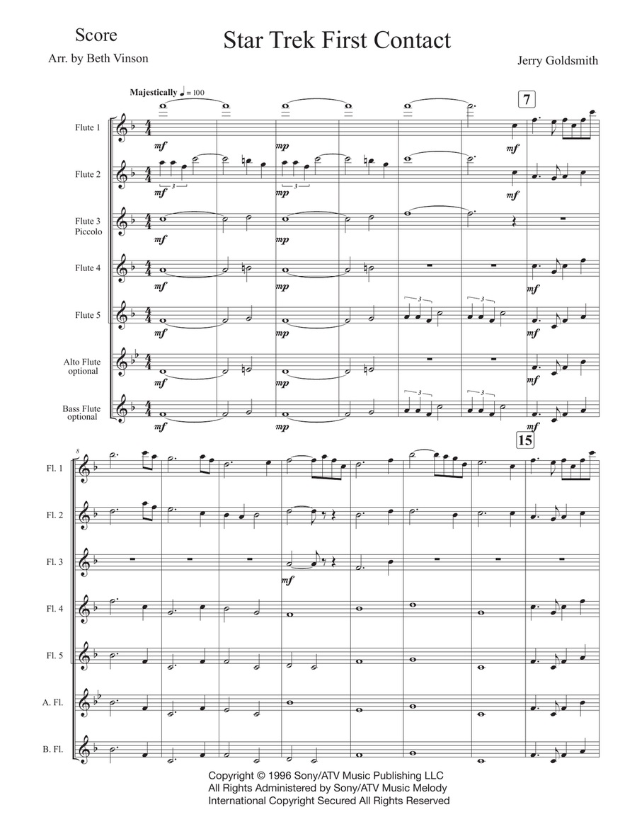 Star Trek(R) First Contact Woodwind Ensemble scores gallery preview page 1