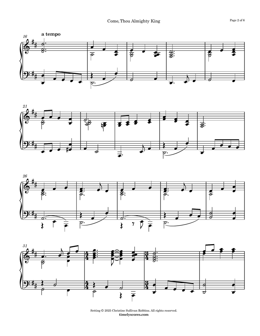 Come, Thou Almighty King Come, Thou Almighty King Piano Solo scores gallery preview page 2