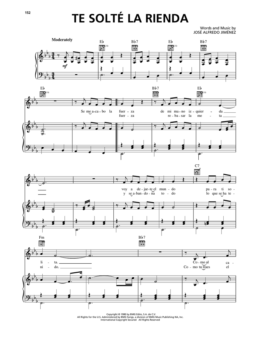 Te Solté La Rienda Te Solté La Rienda Piano, Vocal, Guitar scores gallery preview page 1