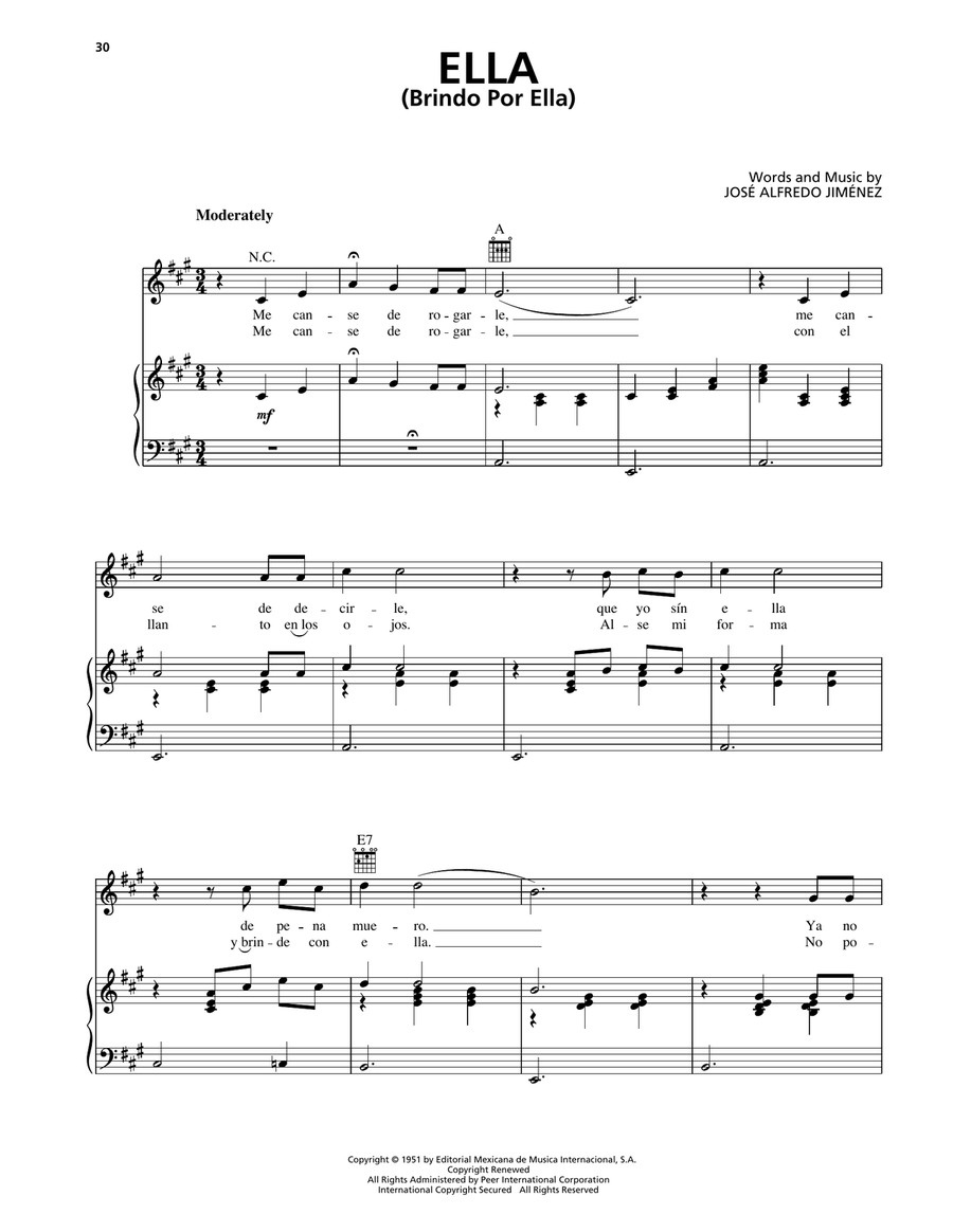 Ella (Brindo Por Ella) Ella (Brindo Por Ella) Piano, Vocal, Guitar scores gallery preview page 1
