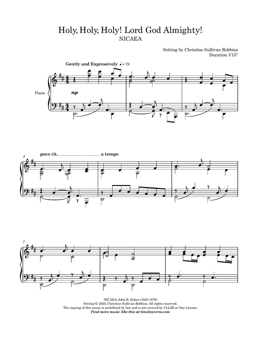 Holy, Holy, Holy! Lord God Almighty! Piano Solo scores gallery preview page 1