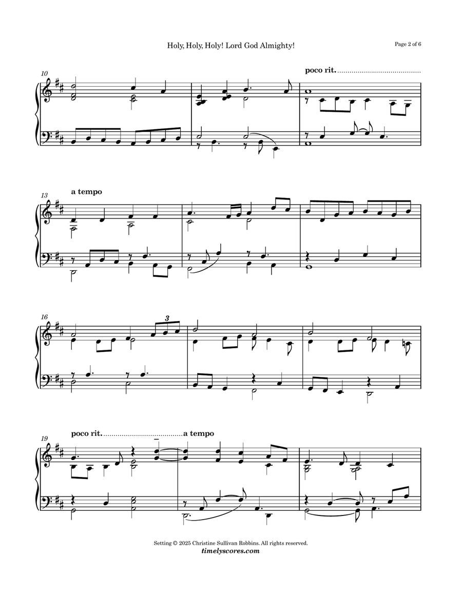 Holy, Holy, Holy! Lord God Almighty! Piano Solo scores gallery preview page 2