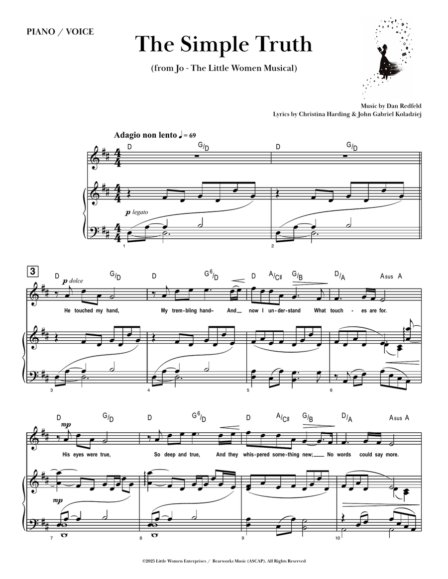 The Simple Truth from Jo – The Little Women Musical Piano, Vocal scores gallery preview page 2