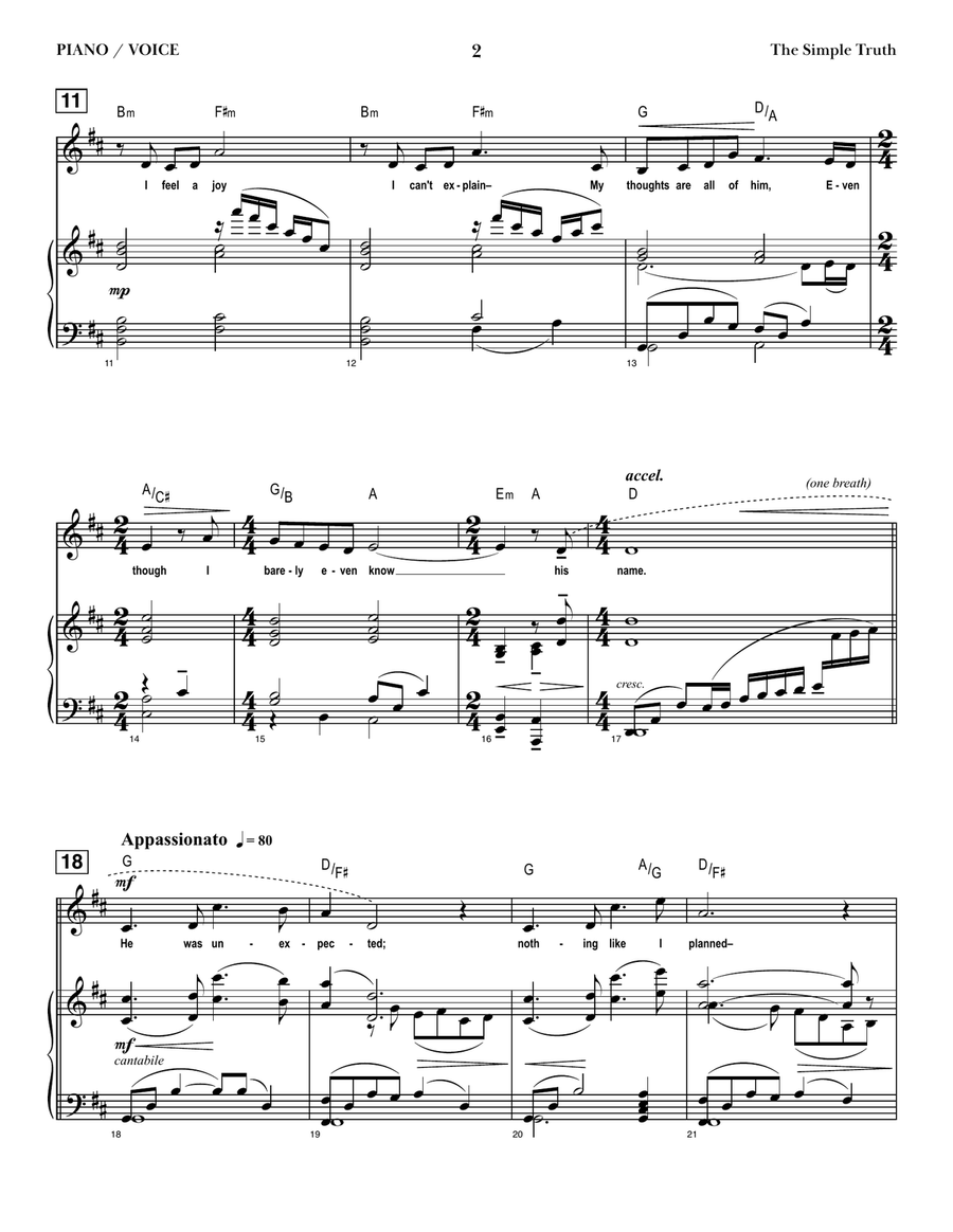 The Simple Truth from Jo – The Little Women Musical Piano, Vocal scores gallery preview page 3