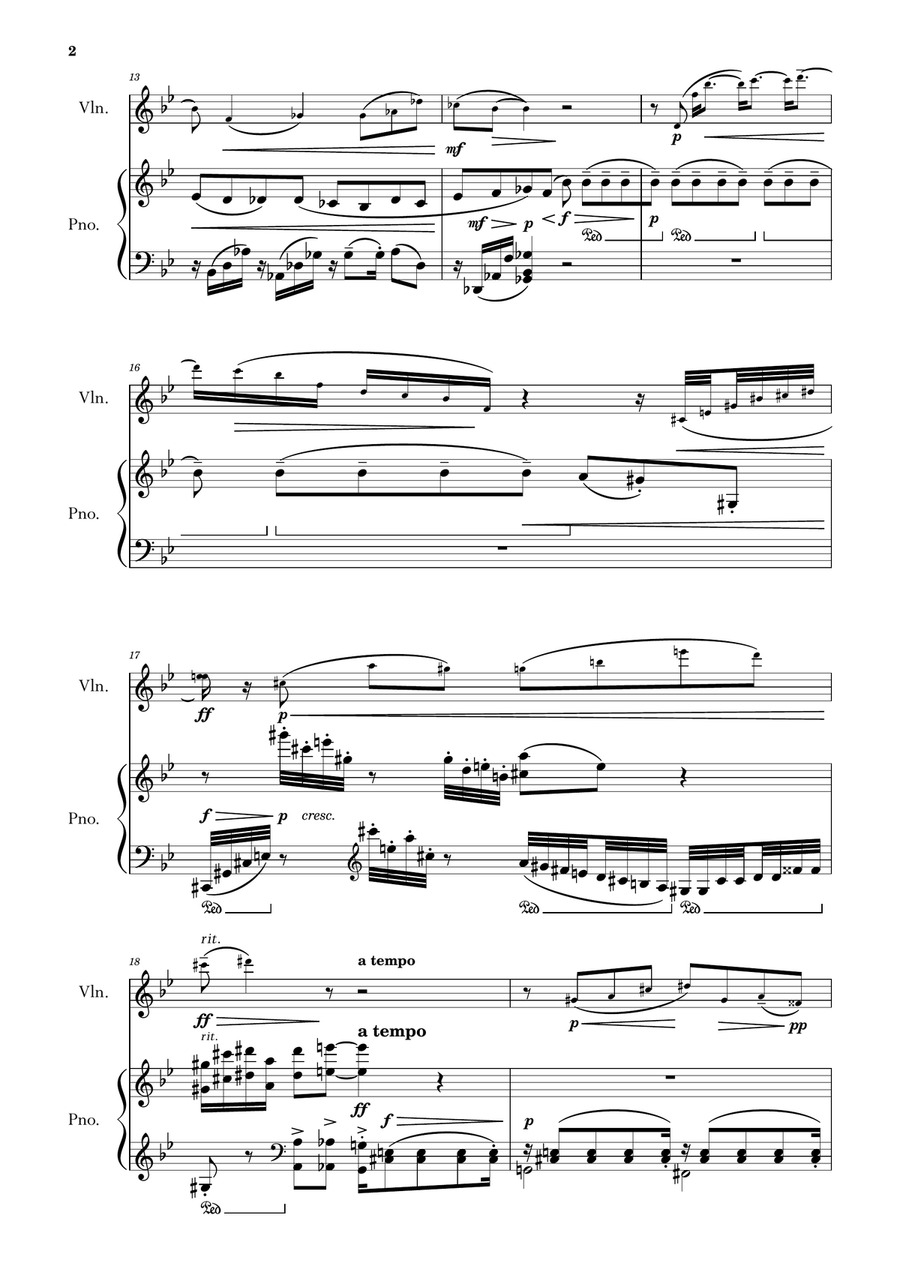 Sonate pour Violon et Piano (Sonata for Violin and Piano) Op. 12a Chamber Music scores gallery preview page 2