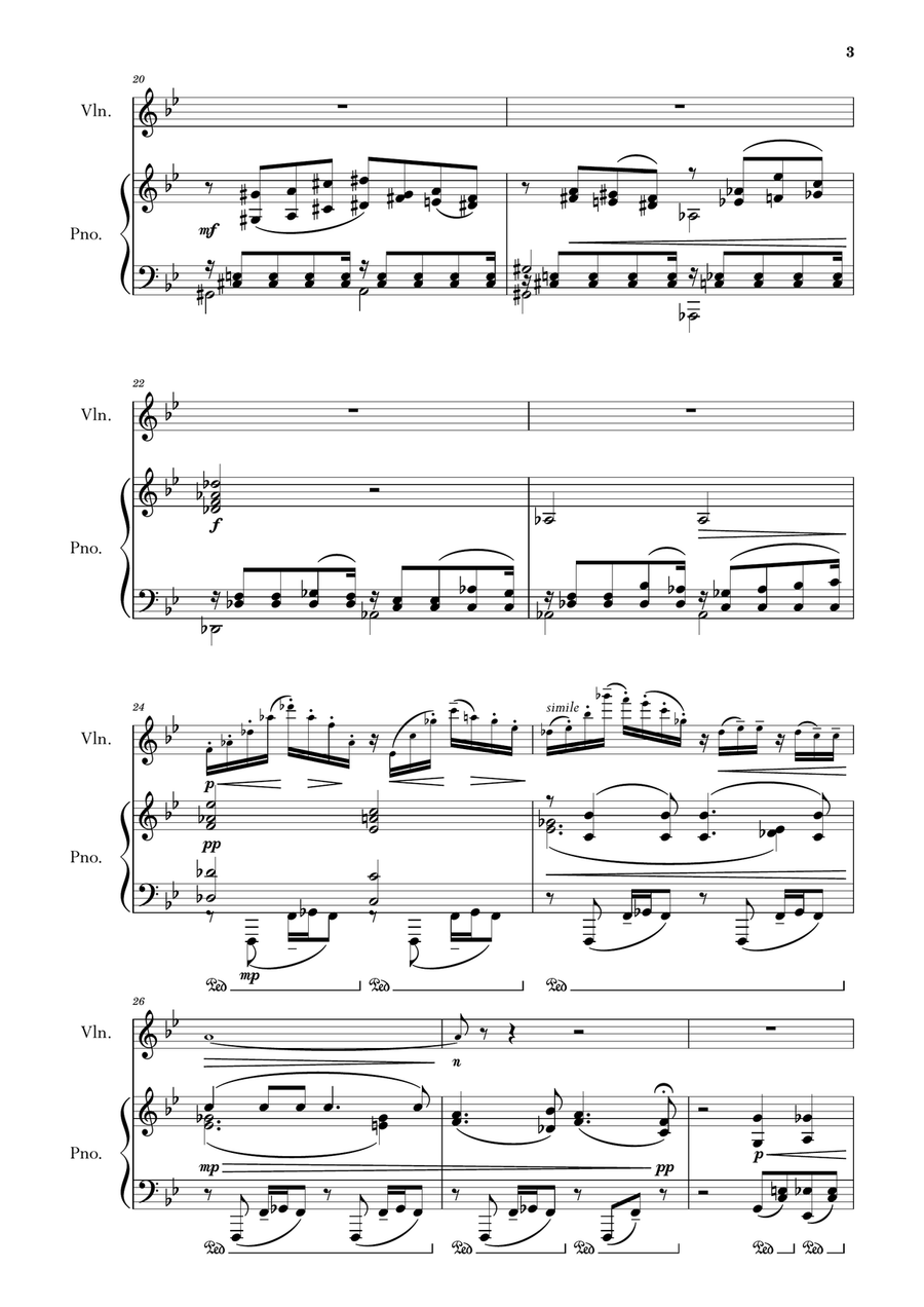 Sonate pour Violon et Piano (Sonata for Violin and Piano) Op. 12a Chamber Music scores gallery preview page 3