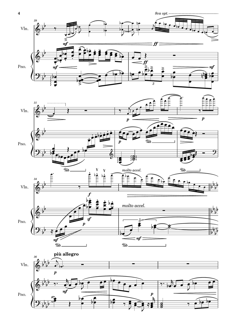 Sonate pour Violon et Piano (Sonata for Violin and Piano) Op. 12a Chamber Music scores gallery preview page 4