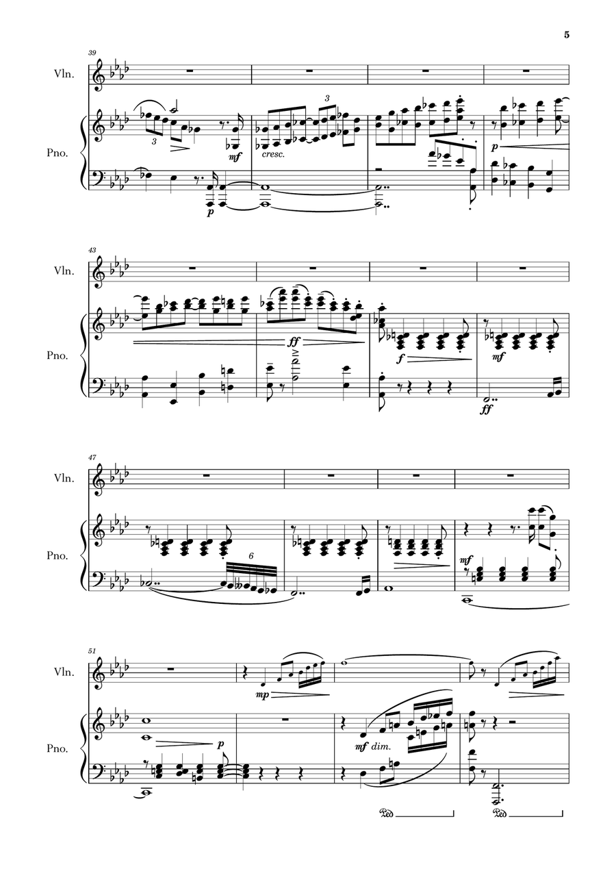 Sonate pour Violon et Piano (Sonata for Violin and Piano) Op. 12a Chamber Music scores gallery preview page 5
