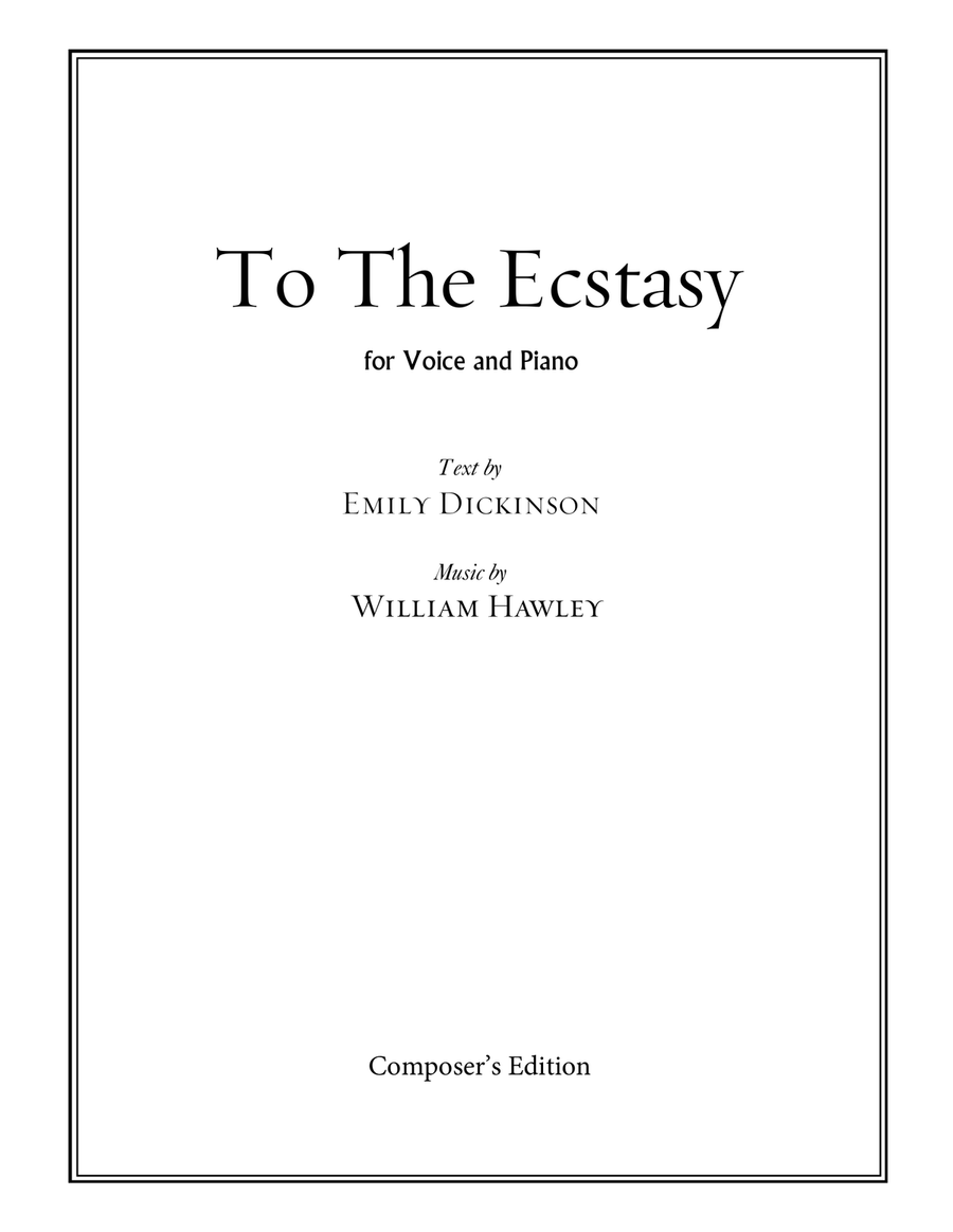 To The Ecstasy To The Ecstasy Piano, Vocal scores gallery preview page 1