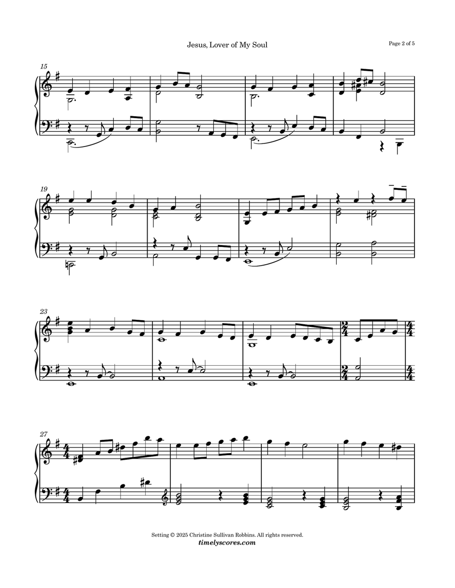 Jesus, Lover of My Soul Jesus, Lover of My Soul Piano Solo scores gallery preview page 2