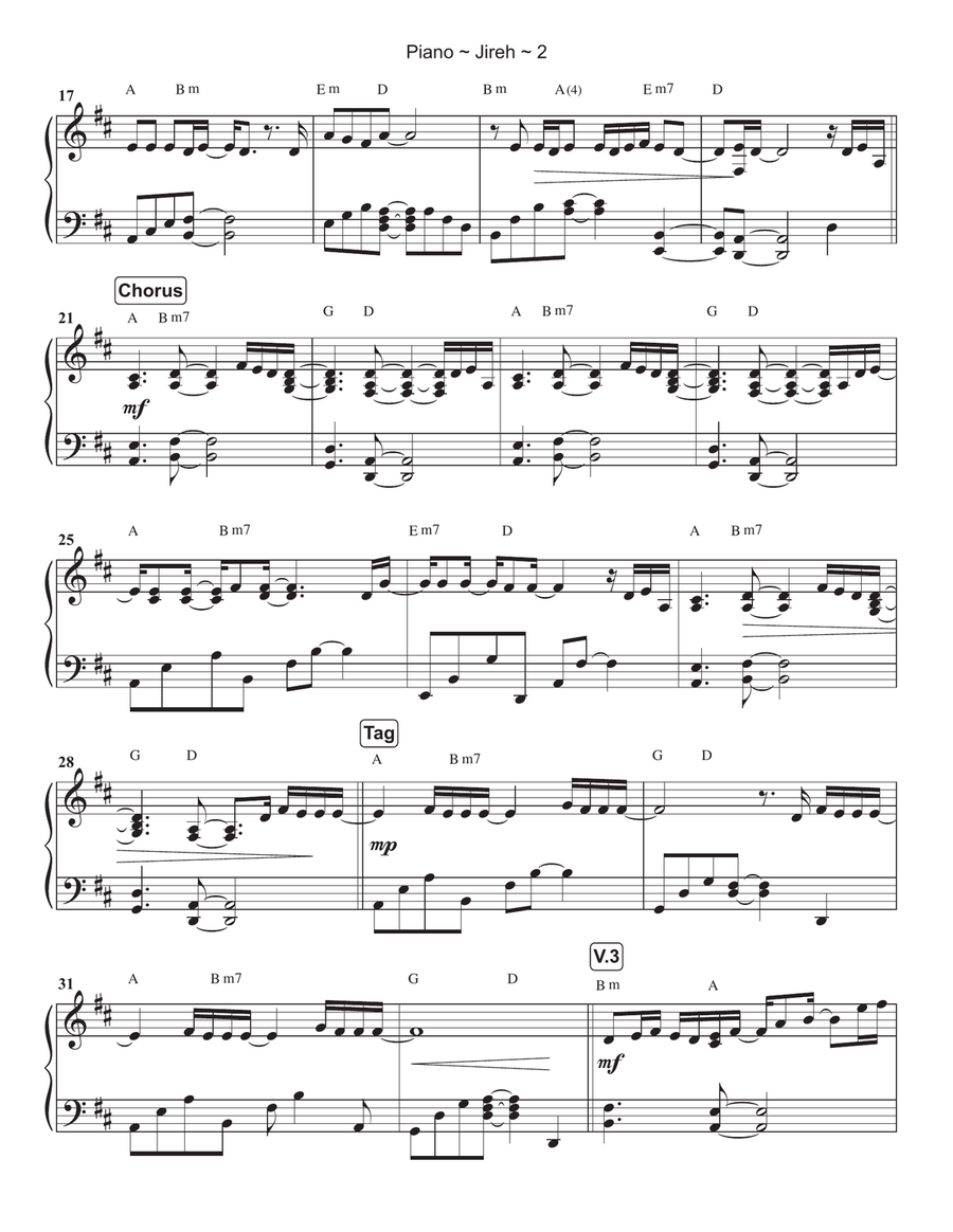 Jireh Piano Solo scores gallery preview page 3