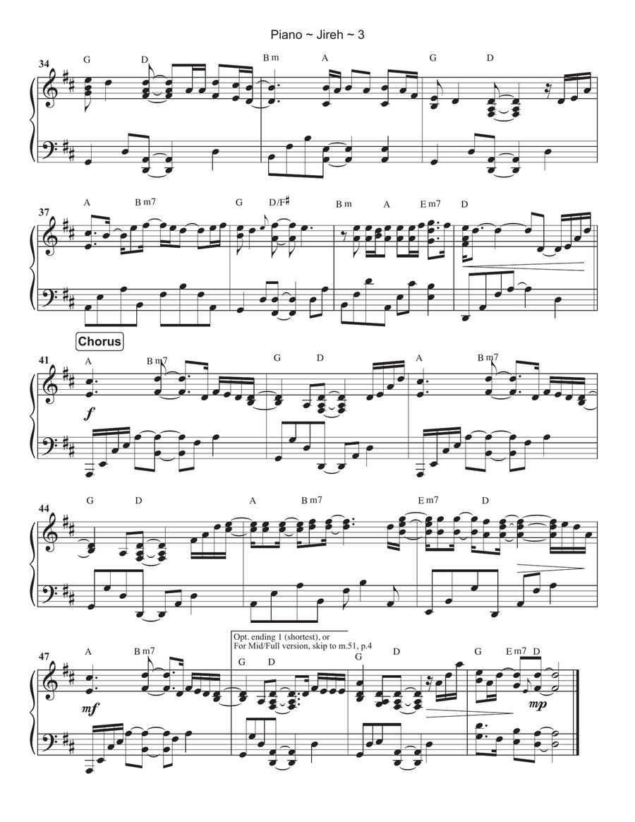 Jireh Piano Solo scores gallery preview page 4