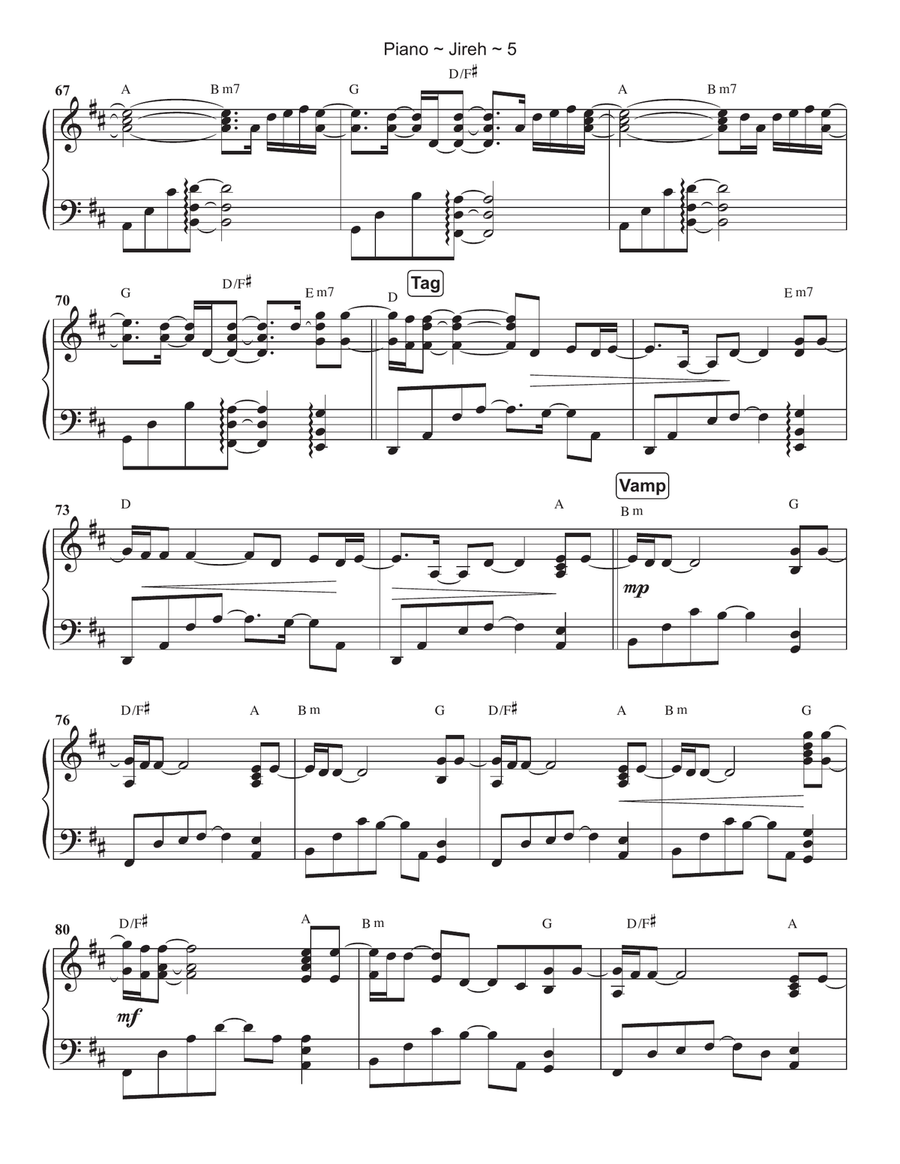 Jireh Piano Solo scores gallery preview page 6