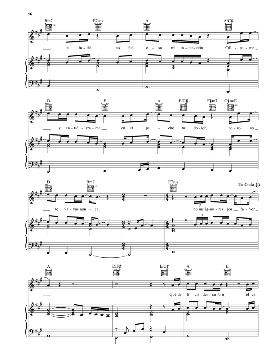 Esperanza Esperanza Piano, Vocal, Guitar scores gallery preview page 3