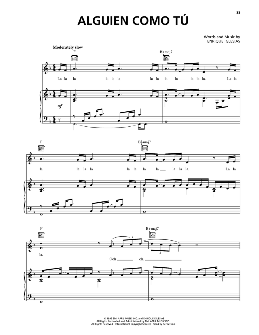 Alguien Como Tu Alguien Como Tu Piano, Vocal, Guitar scores gallery preview page 1