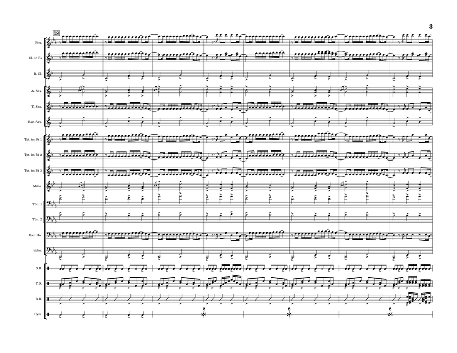 Me And My Broken Heart Me And My Broken Heart Marching Band scores gallery preview page 3