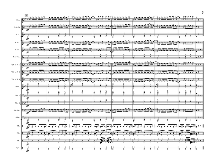 Me And My Broken Heart Me And My Broken Heart Marching Band scores gallery preview page 5