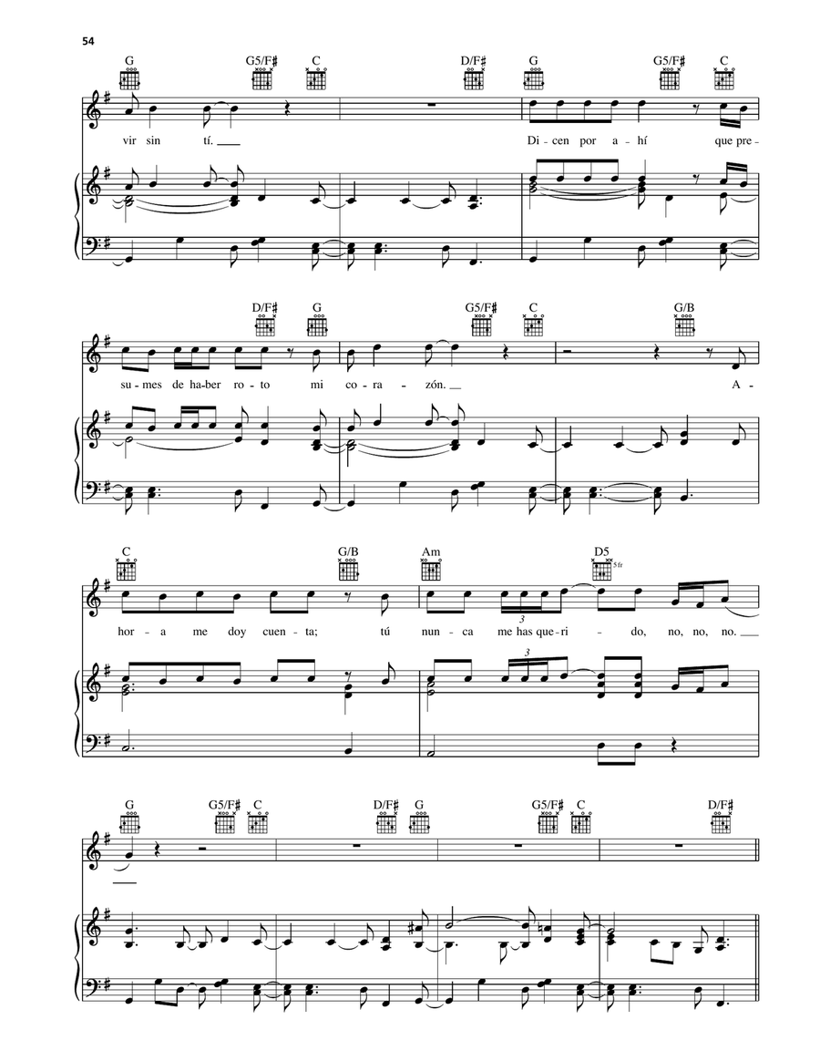 Dicen Por Ahi Dicen Por Ahi Piano, Vocal, Guitar scores gallery preview page 2