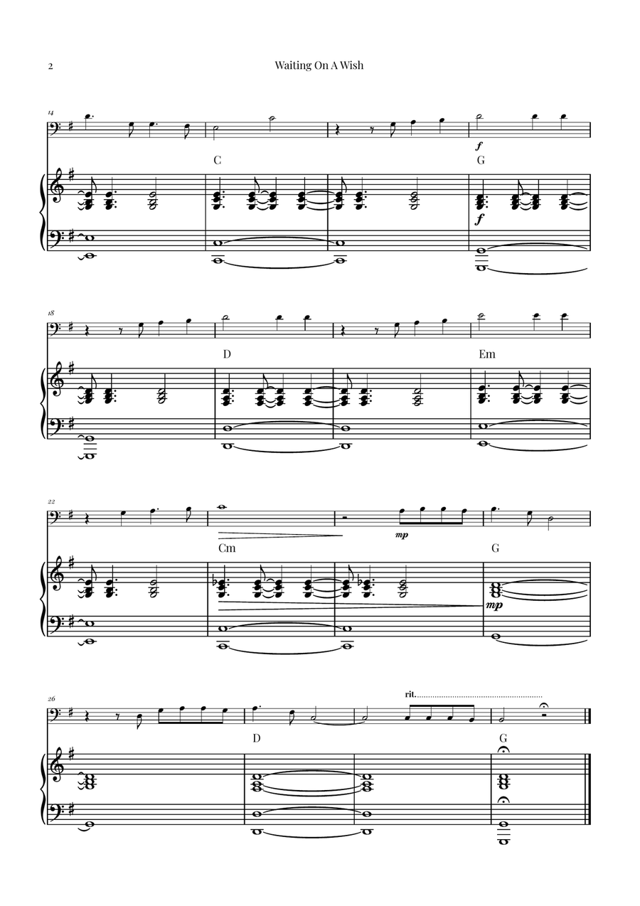 Waiting On A Wish Piano scores gallery preview page 2