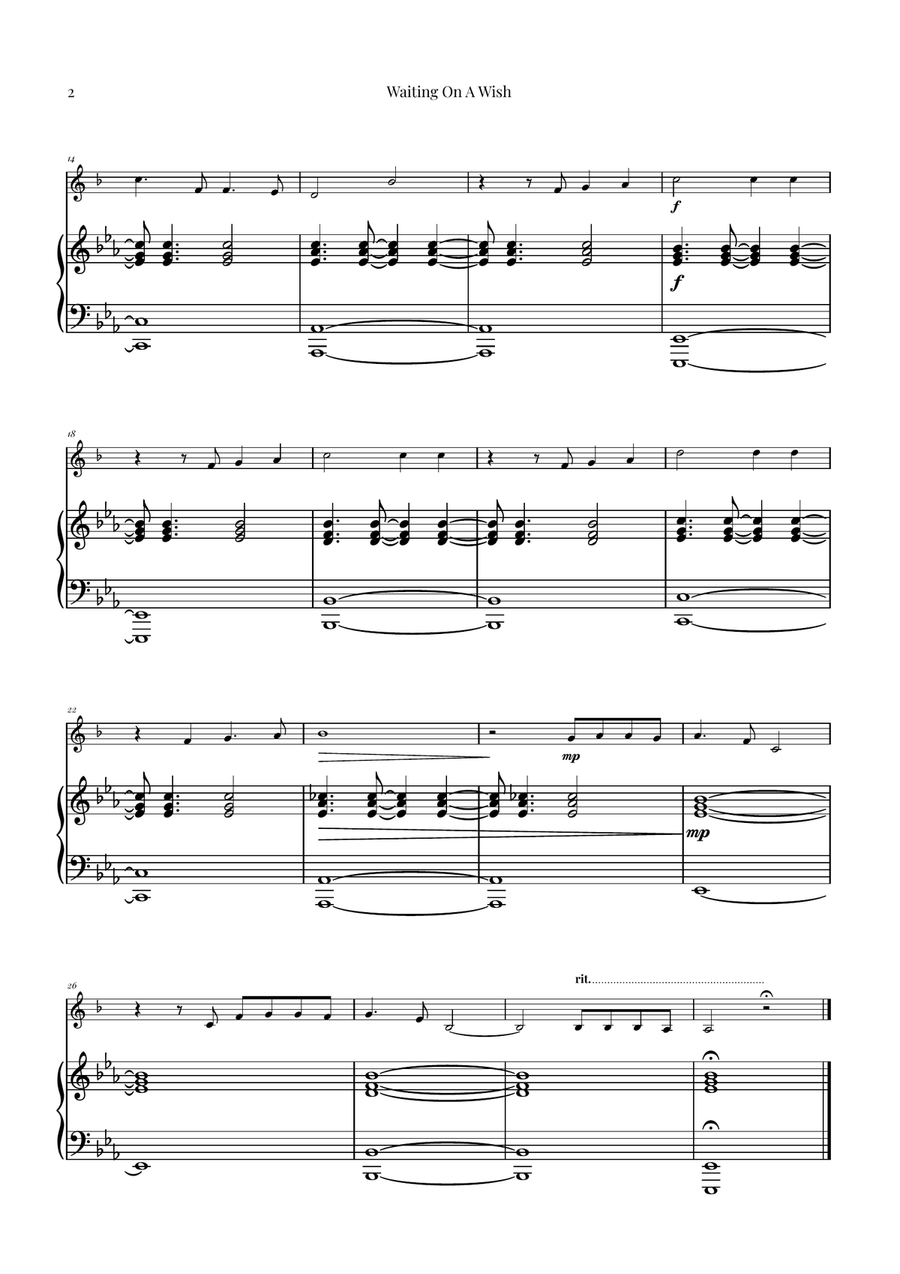 Waiting On A Wish B-Flat Trumpet scores gallery preview page 2