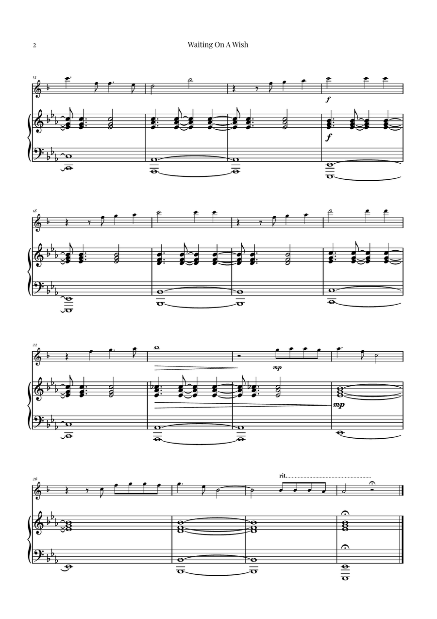 Waiting On A Wish B-Flat Clarinet scores gallery preview page 2
