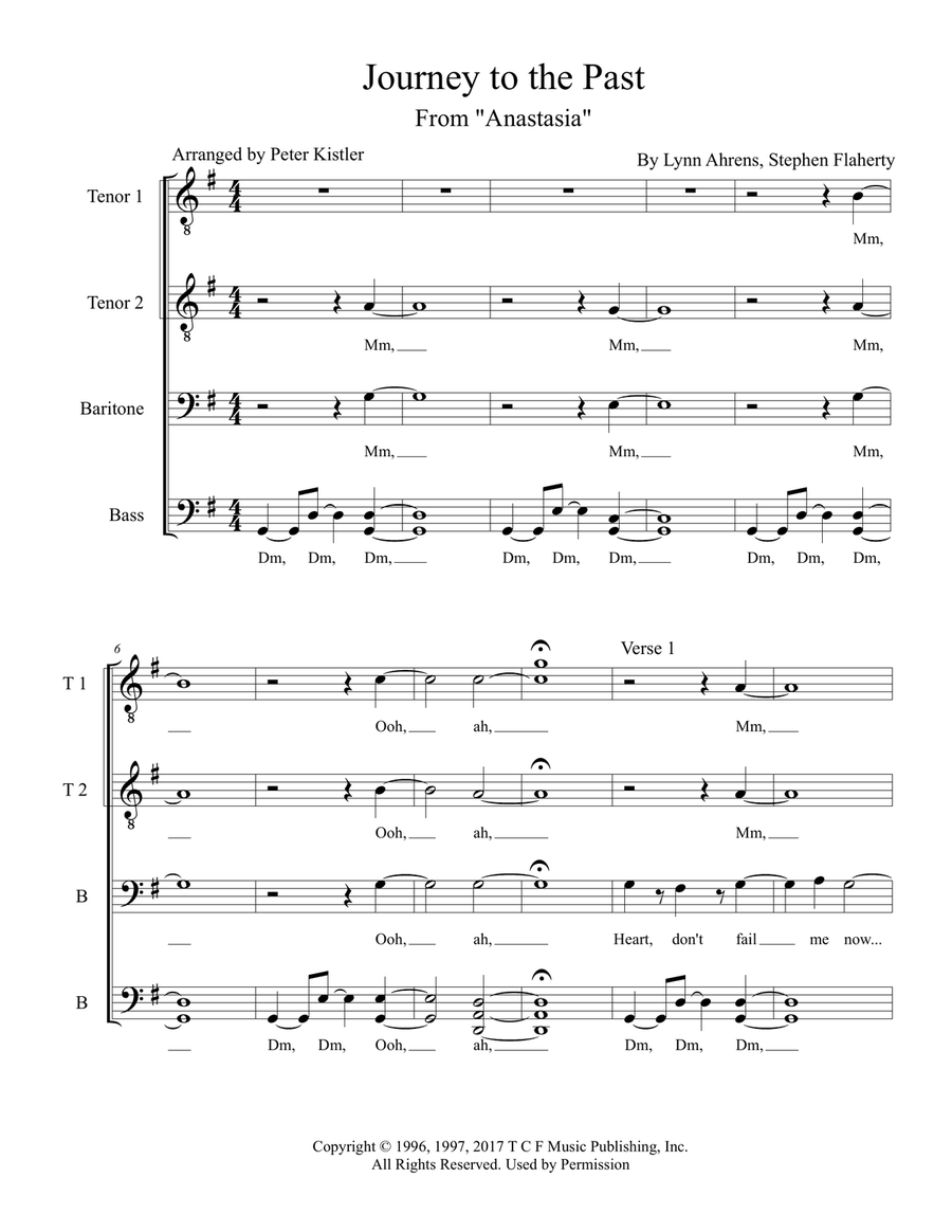 Journey To The Past Journey To The Past TTBB scores gallery preview page 1