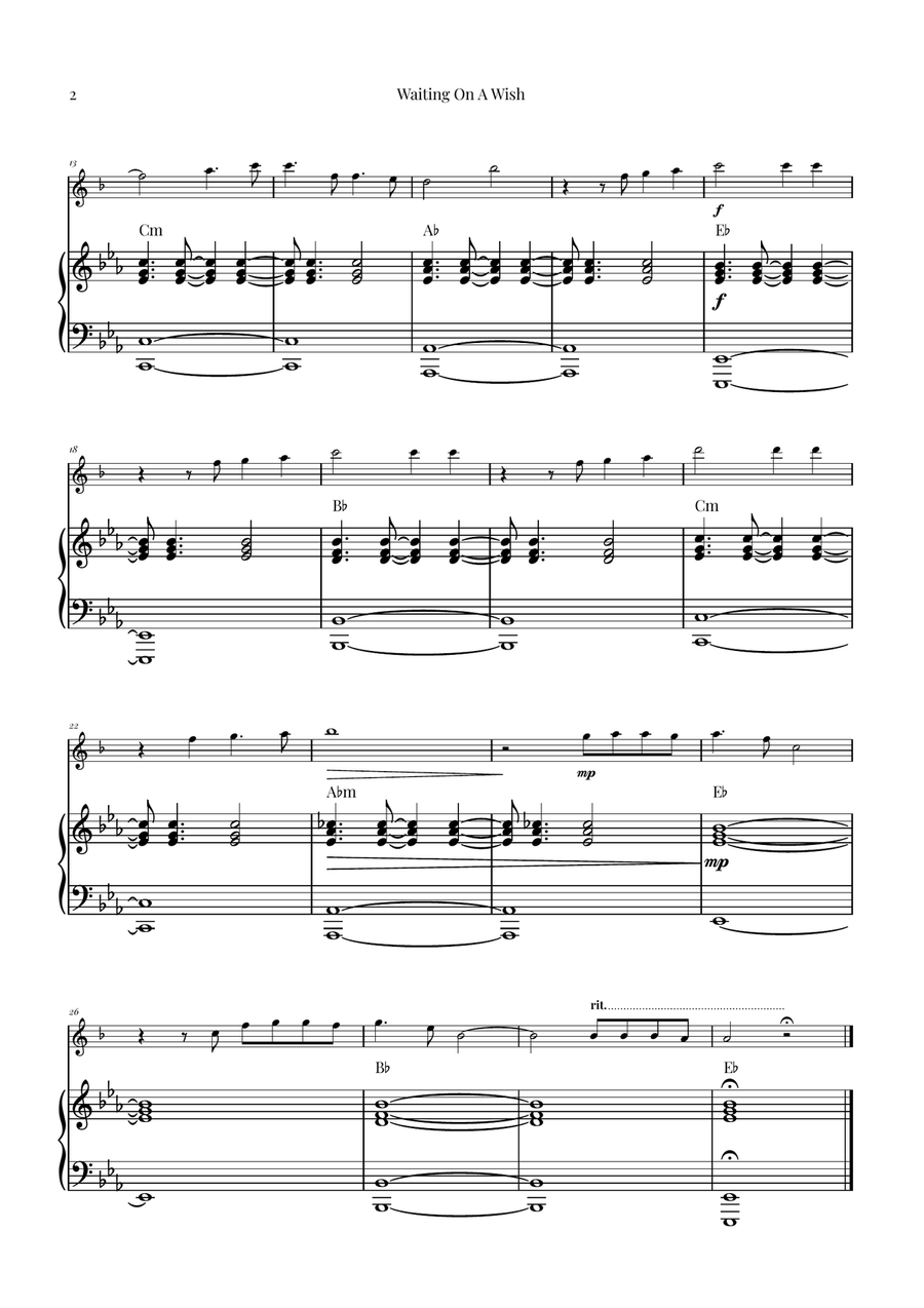 Waiting On A Wish Tenor Saxophone scores gallery preview page 2
