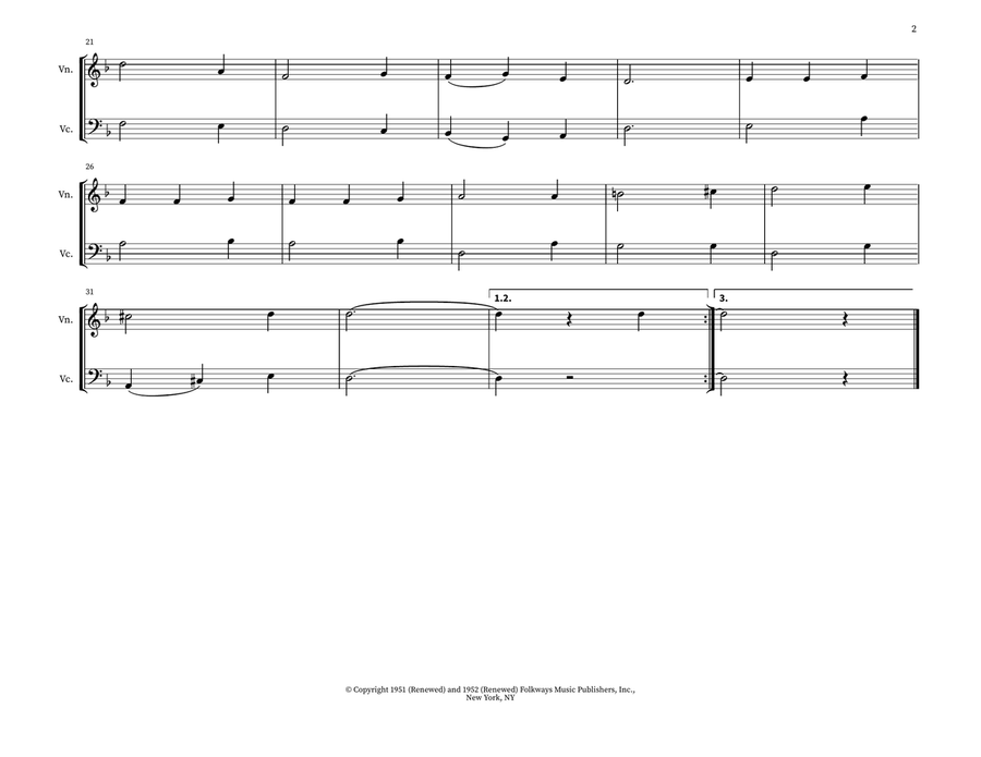 Burgundian Carol Burgundian Carol String Duet scores gallery preview page 2