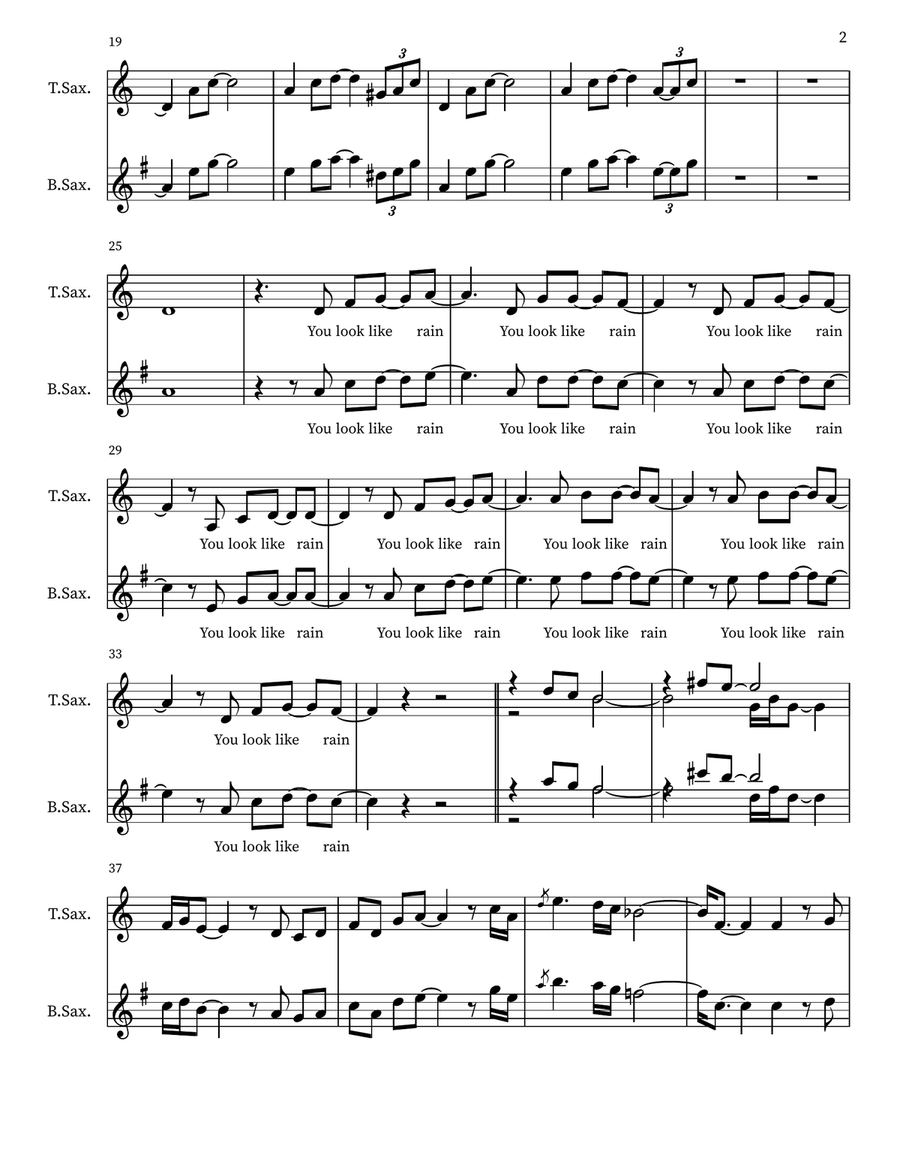 You Look Like Rain You Look Like Rain Woodwind Duet scores gallery preview page 2