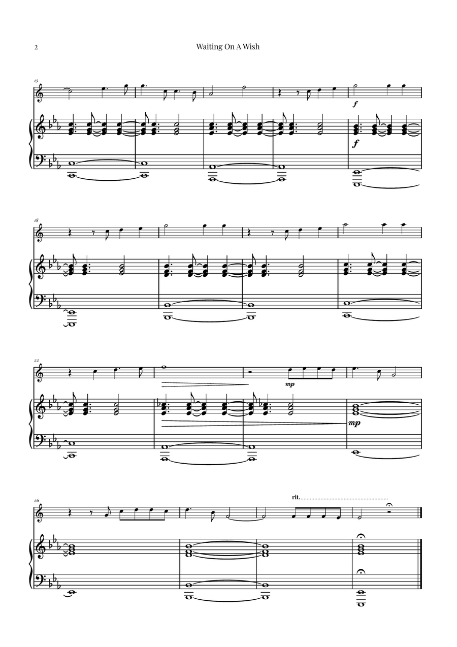 Waiting On A Wish Baritone Saxophone scores gallery preview page 2