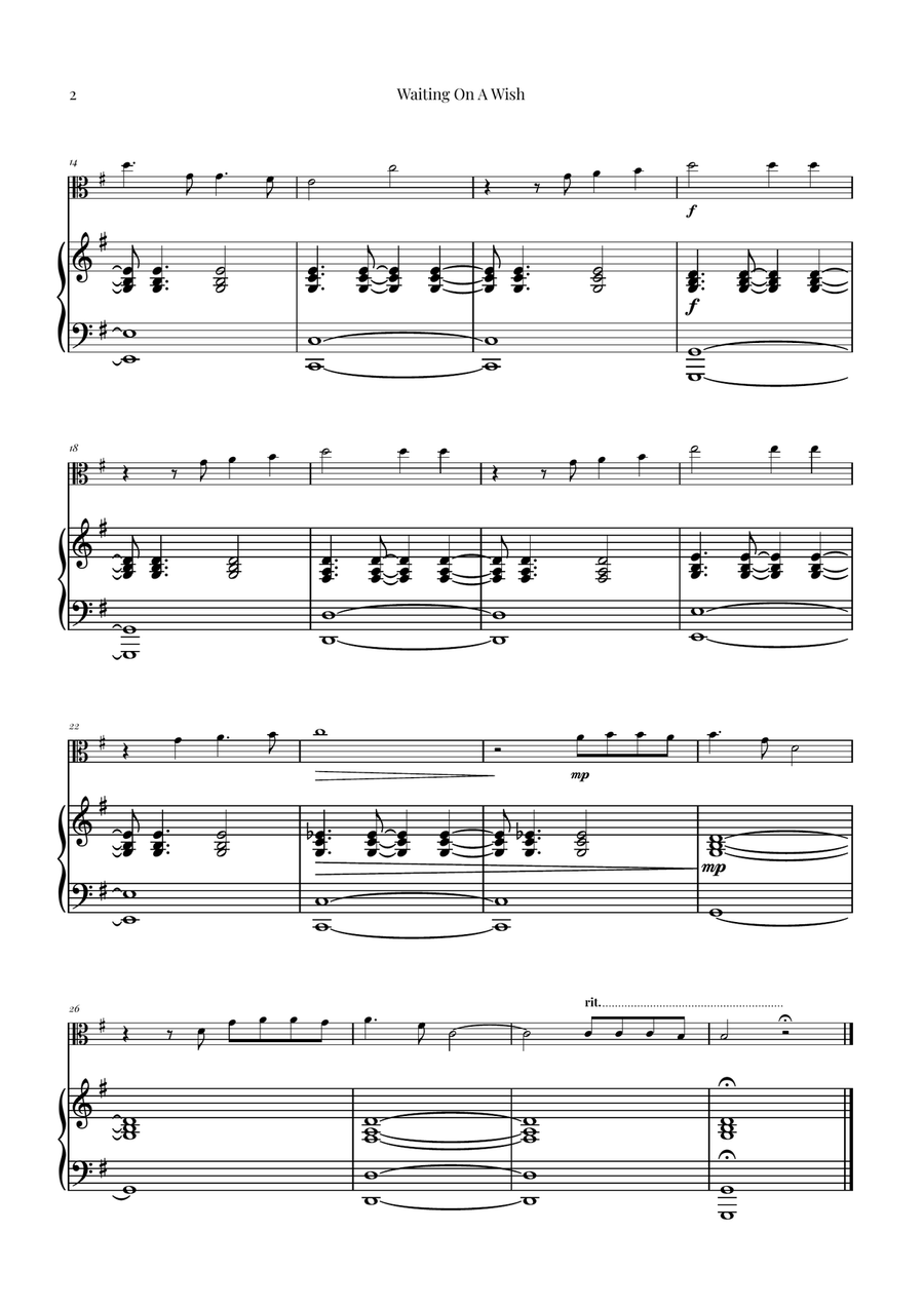 Waiting On A Wish Viola scores gallery preview page 2