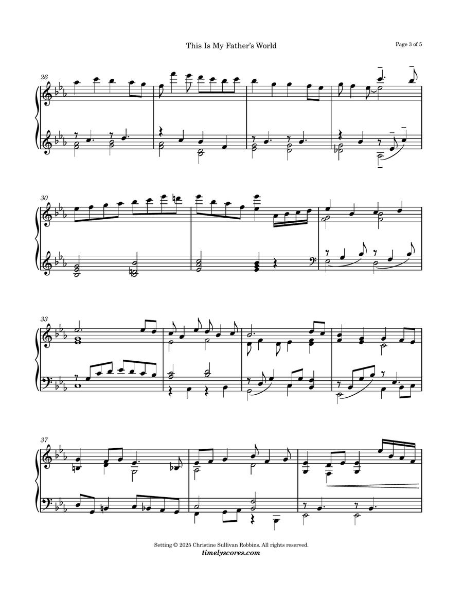 This Is My Father's World Piano Solo scores gallery preview page 3