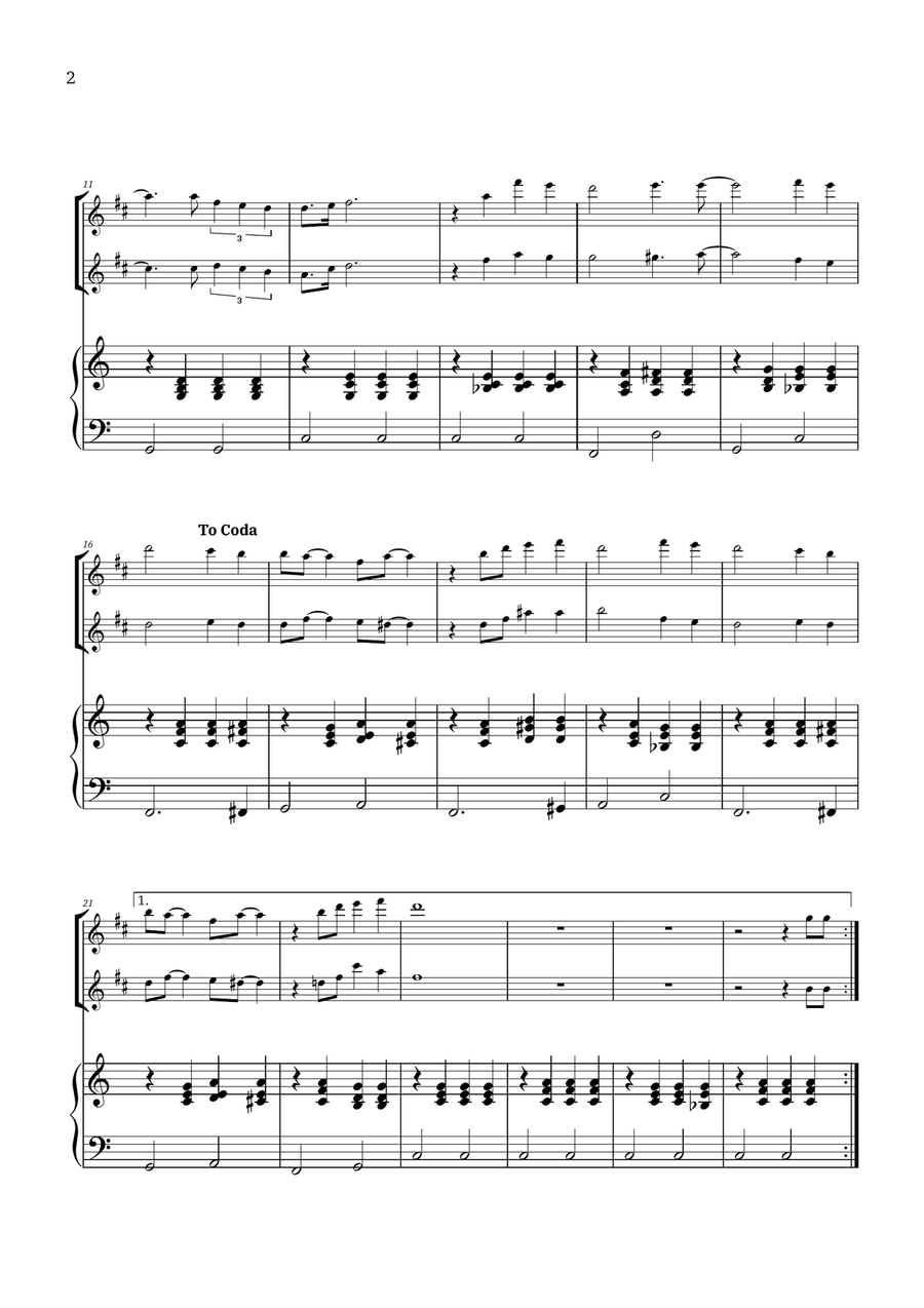 Bridge Over Troubled Water Woodwind Duet scores gallery preview page 2