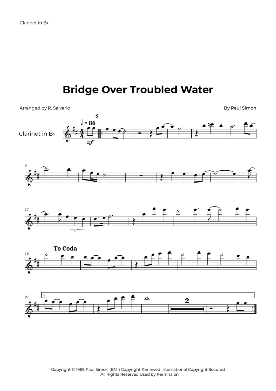 Bridge Over Troubled Water Woodwind Duet scores gallery preview page 4