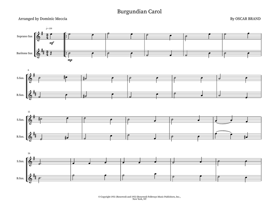 Burgundian Carol Burgundian Carol Woodwind Duet scores gallery preview page 1